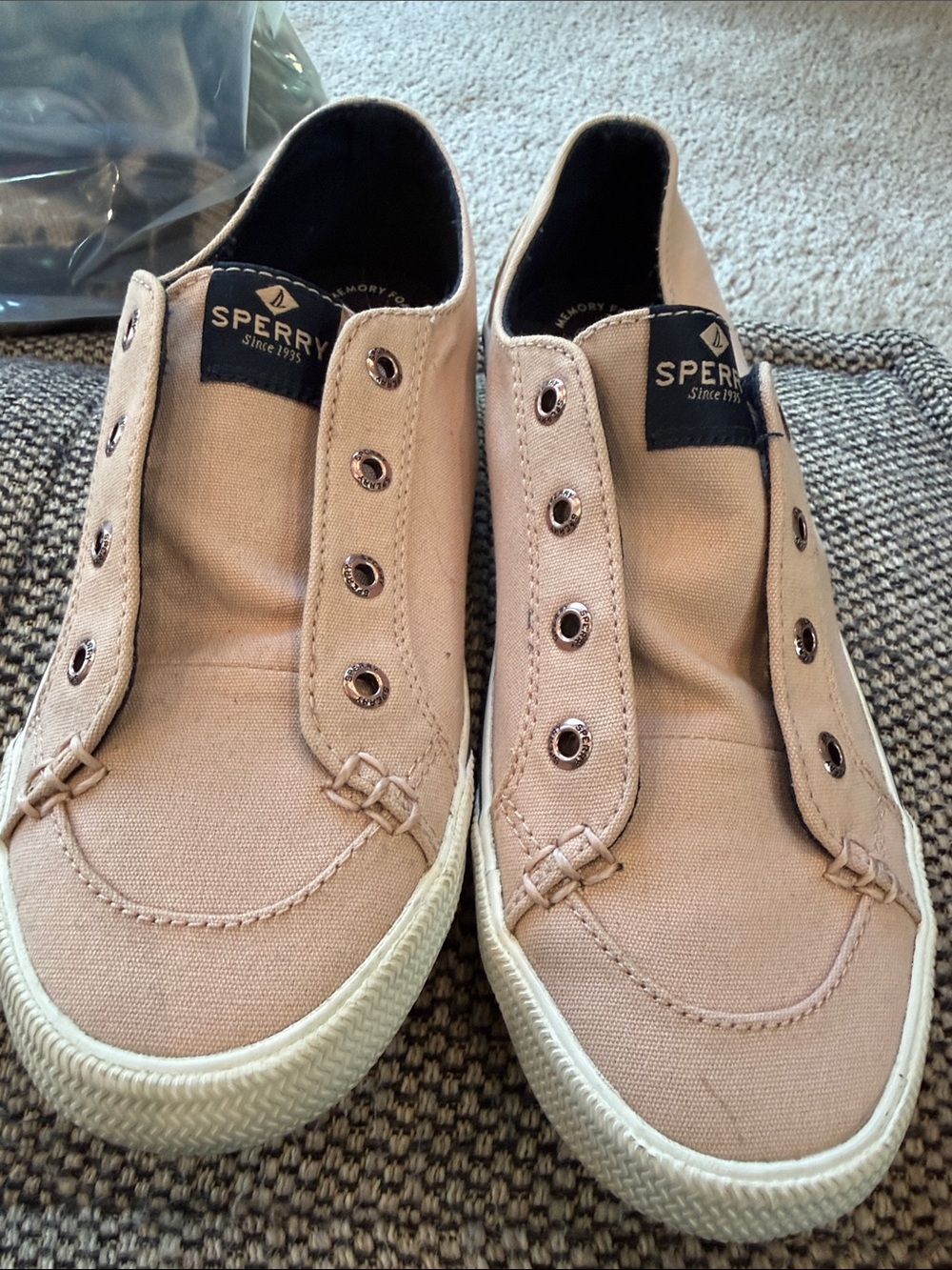 Sperry Slip-On Canvas Sneakers in Light Pink